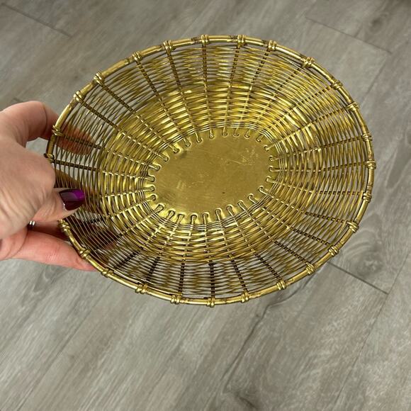 Vintage- India- Brass Woven regency- decor - golden- retro - Picture 10 of 10